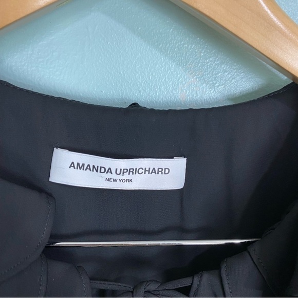 Amanda Uprichard Revolve Black Belle Mini Sleeveless‎ Dress Sz M Flutter Flowy - Picture 3 of 7